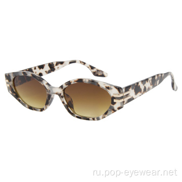 Модные винтажные очки овальные женские с узким кошачьим глазом в стиле ретро